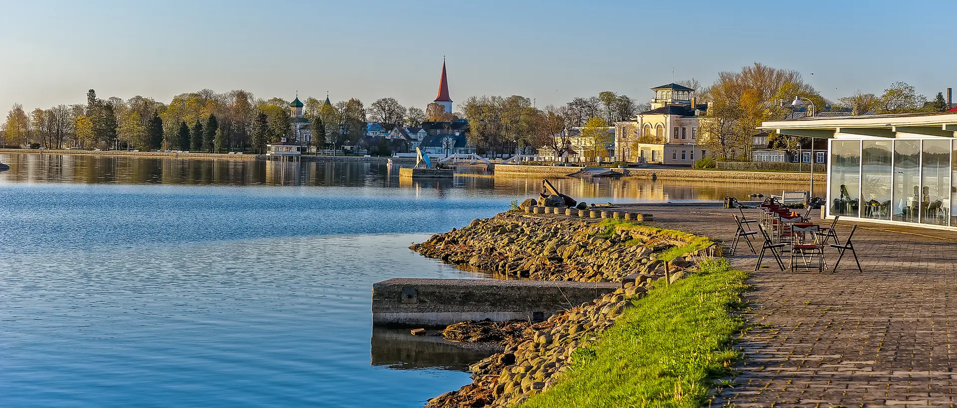 Early morning on the waterfront of Haapsalu, Estonia